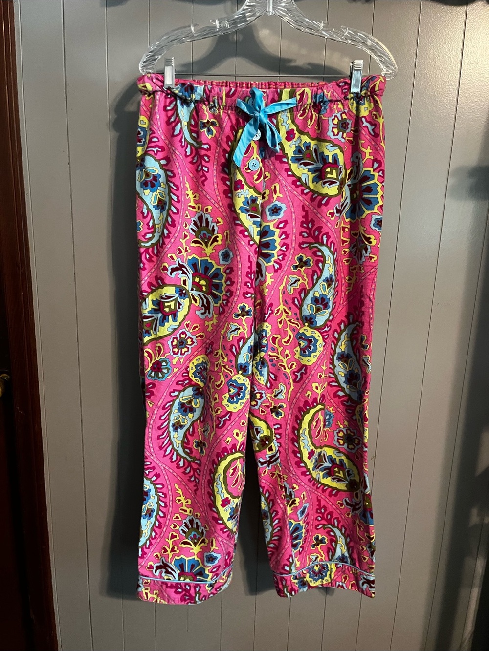 Nick & Nora vibrant pink paisley flannel pajama set - Picture 7 of 7